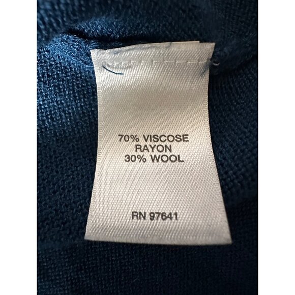 J Jill Wool Blend Side Split Sweater Dress Tunic Large Blue Long Sleeve Stretch - Picture 6 of 8